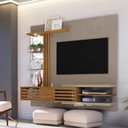 Ver imagem 2 de Home Painel Suspenso Carla para Sala Espelho Decorativo TV 55 Polegadas Fendi/ Naturale
