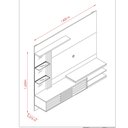 Ver imagem 3 de Home Painel Suspenso Carla para Sala Espelho Decorativo TV 55 Polegadas Fendi/ Naturale