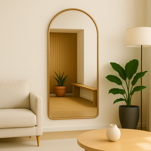 Espelho Grande com Moldura Metal Corpo Inteiro Decorativo 115x60cm Bronze