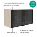 Ver imagem 4 de Armario Aereo Basculante Vidro MDF 80 cm Kali 166804 Bianco Toq Nicioli