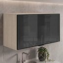 Ver imagem 2 de Armario Aereo Basculante Vidro MDF 80 cm Kali 166804 Bianco Toq Nicioli