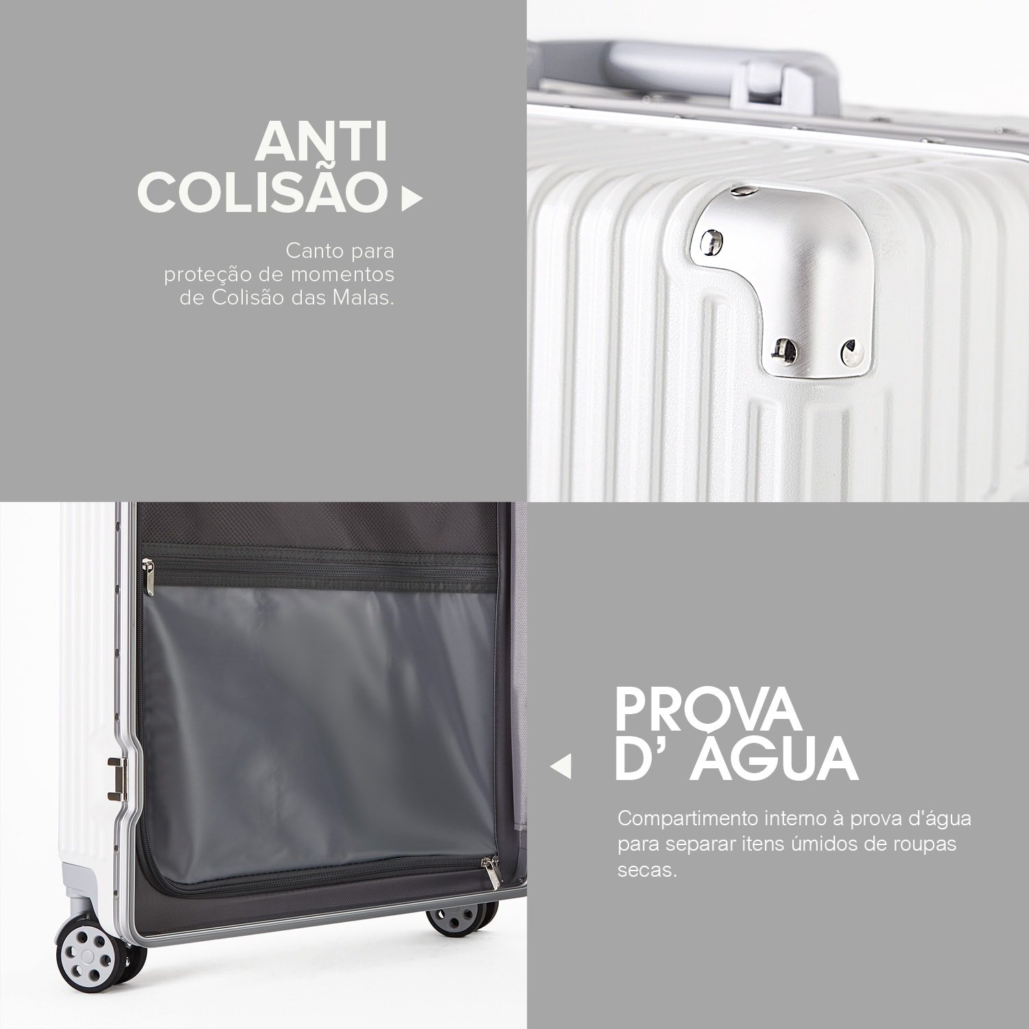 Kit de Viagem com 3 Peças Policarbonato Abs Noruega Maloa:branco - 18