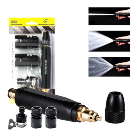 Bico Alta Pressão Jato Mangueira Água Kit 4 Pçs Lava Carro