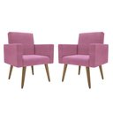 Ver imagem 1 de Kit 2 Poltronas Decorativas Lina Recepção Salão de Beleza Rosa