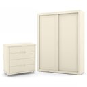 Ver imagem 1 de Jogo de Quarto Infantil com Guarda Roupa 2 Portas de Correr e Cômoda 4 Gavetas Tutto New Off White -