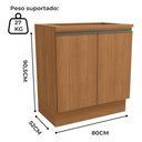 Ver imagem 4 de Balcao Tampo Cooktop 2 Portas 80 Cm Maxxi G744 Kappesberg Canela