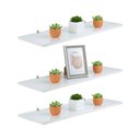 Ver imagem 1 de Jogo 3 Prateleiras Lisas Mdf Kit 30x10cm Suporte Invisivel