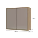 Ver imagem 3 de Armário Cozinha Aéreo de Parede 2 Portas 80 - Módulo Cozinha Mel - Luciane:Graff