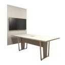 Ver imagem 3 de Conjunto para Escritório Mesa de Reunião e Painel para TV Cinza MDP 200cm F5 Office