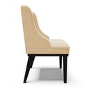 Ver imagem 6 de Kit 10 Cadeiras De Jantar Suede Bege Base Fixa Madeira