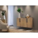 Ver mais imagens de Aparador Buffet 4 Portas Suspenso Viena Multimóveis V3605 Rustic/Preto