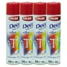 Kit 4 Tinta Spray Colorgin Decor Uso Geral Cor Vermelho - 1