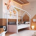 Ver imagem 1 de Cama Infantil Montessoriana Estilo Casinha Ccm010 Linha Infanto Branco Rosa Completa Móveis