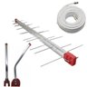 Antena Digital 4K Uhf Digital Antena Log 28, Mastro 80 Cm e Cabo Coaxial 20 Cm Kit Capte - 1