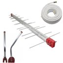 Ver imagem 1 de Antena Digital 4k Uhf Digital Antena Log 28, Mastro 80 Cm e Cabo Coaxial 20 Cm Kit Capte