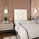 Ver mais imagens de Cabeceira Solteiro 100 Cm com Frame Cristal Boucle Bege Artte