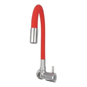 Torneira Bicaflex De Mesa Com Arejador Vermelho E Cr 1/4v