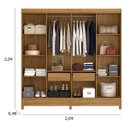 Ver imagem 3 de Guarda Roupa Casal Marajó com Espelho e Cômoda Vênus com Pés Freijó Off White – Moval