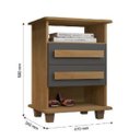 Ver imagem 2 de Mesa de Cabeceira Turin 2 Gavetas Grafite Cinamomo Rv Móvesi