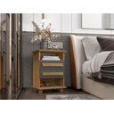 Ver imagem 1 de Mesa de Cabeceira Turin 2 Gavetas Grafite Cinamomo Rv Móvesi