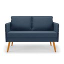 Ver imagem 7 de Kit 01 Namoradeira 02 Lugares e 02 Poltronas Mari Suede Azul Marinho Base de Madeira Ma30 - D'Rossi