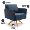 Ver imagem 4 de Kit 01 Namoradeira 02 Lugares e 02 Poltronas Mari Suede Azul Marinho Base de Madeira Ma30 - D'Rossi