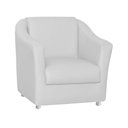 Ver imagem 1 de Poltrona Decorativa Biane Couro Branco Pés Cromado Mz Decor