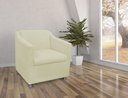 Ver imagem 3 de Poltrona Decorativa Biane Couro Branco Pés Cromado Mz Decor