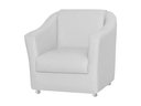 Ver imagem 2 de Poltrona Decorativa Biane Couro Branco Pés Cromado Mz Decor