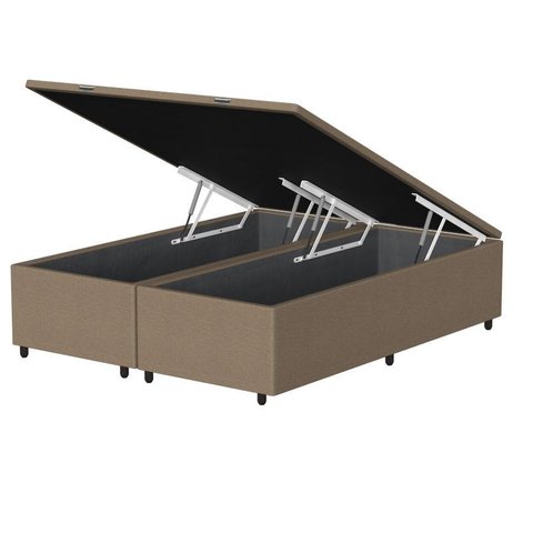 Box Baú Queen Bipartido Probel Luxo Suede