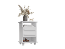Ver imagem 1 de Mesa de Cabeceira com Rodízios 2 Gavetas 1 Nicho Turim Rv Móveis