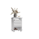 Ver imagem 1 de Mesa de Cabeceira com Rodízios 2 Gavetas 1 Nicho Turim Rv Móveis