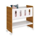 Ver imagem 1 de Mini Berço Multifuncional 3 em 1 Branco Fosco com Amadeirado