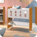 Ver imagem 3 de Mini Berço Multifuncional 3 em 1 Branco Fosco com Amadeirado