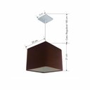 Ver imagem 2 de Lustre Pendente Quadrado Vivare Md-4058 Cúpula em Tecido 21/25x25cm - Bivolt Café 127/220v