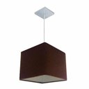 Ver imagem 1 de Lustre Pendente Quadrado Vivare Md-4058 Cúpula em Tecido 21/25x25cm - Bivolt Café 127/220v