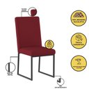 Ver imagem 3 de Kit 2 Cadeiras Estofadas Base de Ferro Preto para Mesa Jantar Marsala