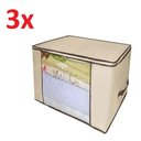 Ver imagem 1 de KIT 3 CAIXA ORGANIZADOR GUARDA ROUPA FLEXIVEL COM ZIPER MULTIUSO COMPACT ARMARIO CLOSETS DOBRAVEL