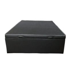 Cama Baú Casal com 25cm de Profundidade/43cm Altura -blindado Corino Preto - 3