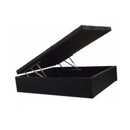 Cama Baú Casal com 25cm de Profundidade/43cm Altura -blindado Corino Preto - 2