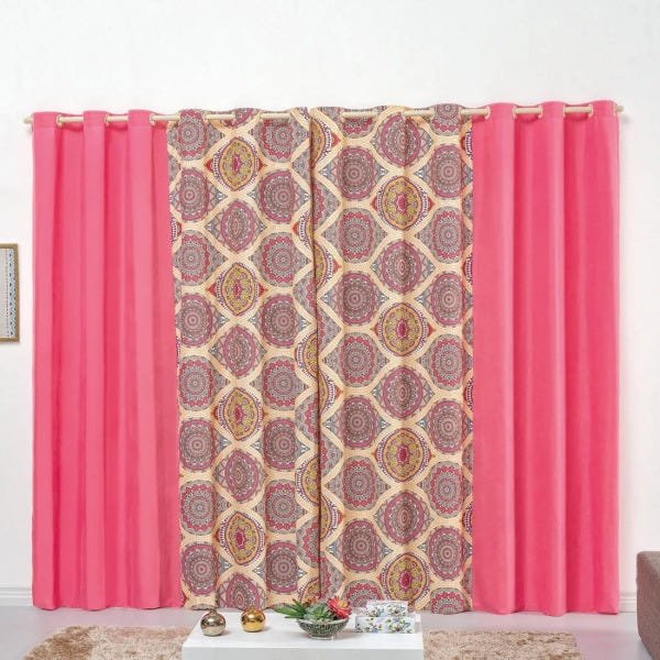 Cortina Forest Rosê Mandala 3,00M x 2,50M para Varão Simples - 1