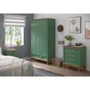 Ver imagem 4 de Guarda-roupa Rústico 3 Portas e 2 Gavetas - Madeira Maciça e Mdf Verde