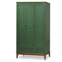 Ver imagem 1 de Guarda-roupa Rústico 3 Portas e 2 Gavetas - Madeira Maciça e Mdf Verde