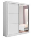 Ver imagem 1 de Guarda Roupa Solteiro 1 Porta Espelhada Branco Atenas - D'doro