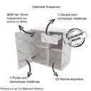 Ver imagem 5 de Conjunto Para Banheiro Gabinete E Espelheira BN3605x02 Marmore Branco Tecno Mobili
