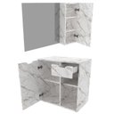 Ver imagem 3 de Conjunto Para Banheiro Gabinete E Espelheira BN3605x02 Marmore Branco Tecno Mobili