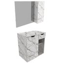 Ver imagem 1 de Conjunto Para Banheiro Gabinete E Espelheira BN3605x02 Marmore Branco Tecno Mobili
