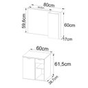 Ver imagem 4 de Conjunto Para Banheiro Gabinete E Espelheira BN3605x02 Marmore Branco Tecno Mobili