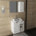 Ver mais imagens de Conjunto Para Banheiro Gabinete E Espelheira BN3605x02 Marmore Branco Tecno Mobili