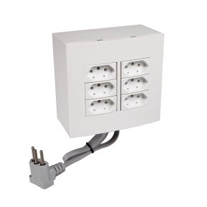 Caixa com 6 Tomadas 10a Margirius Cor:branco